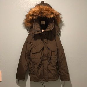 Urban Outfitters Coat with Fur Trimming